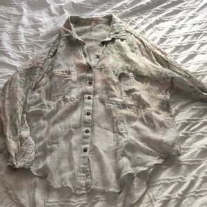Free People open back button down